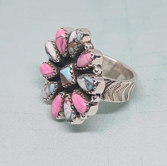 Cotton Candy Turqoise Sterling Ring - Picture 5 of 8